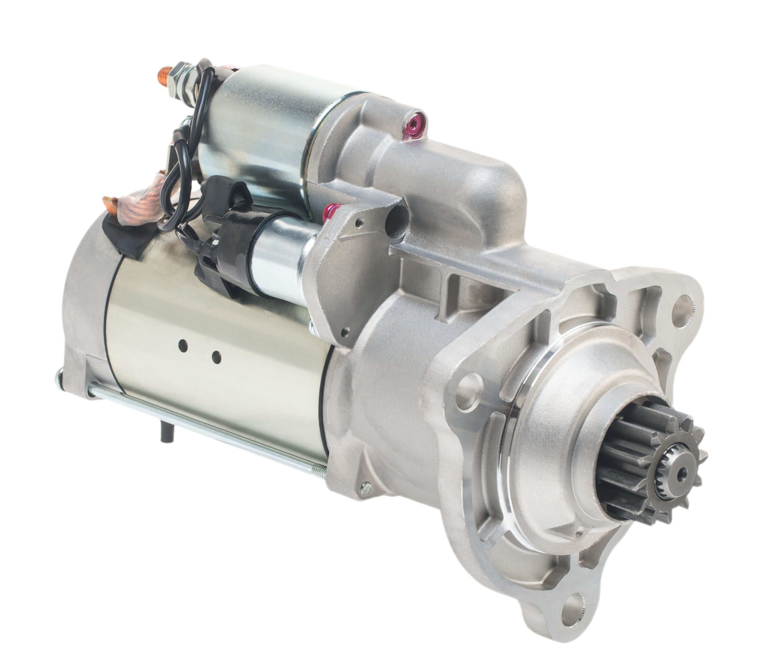Een close-up van een startmotor, essentieel voor voertuigprestaties, revisie- en reparatiediensten bij dynamostartmotor.nl.